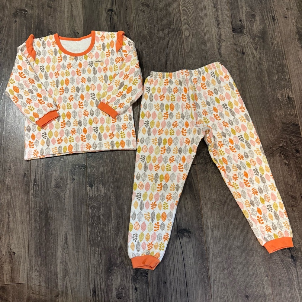 Theminou pajamas two piece set quilted cotton leaves print